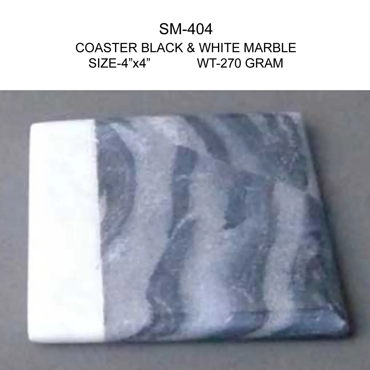 COASTER WHITE AND BLACK MARBLE